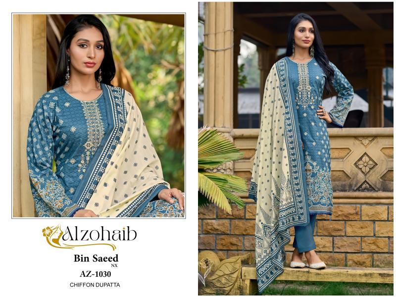 Alzohaib Bin Saeed Nx Chiffon Dupatta salwar kameez Wholesale catalog