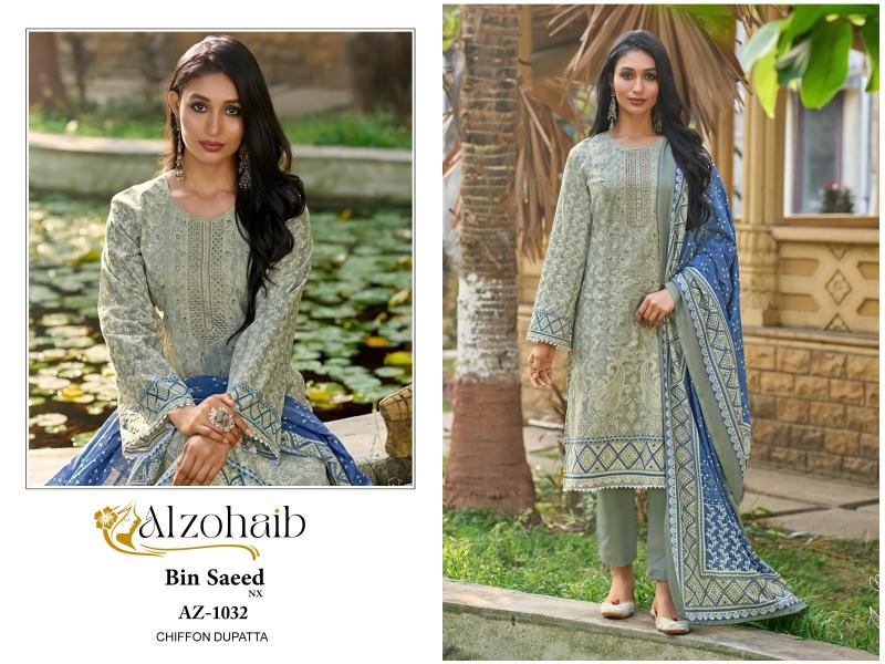 Alzohaib Bin Saeed Nx Cotton Dupatta salwar kameez Wholesale catalog
