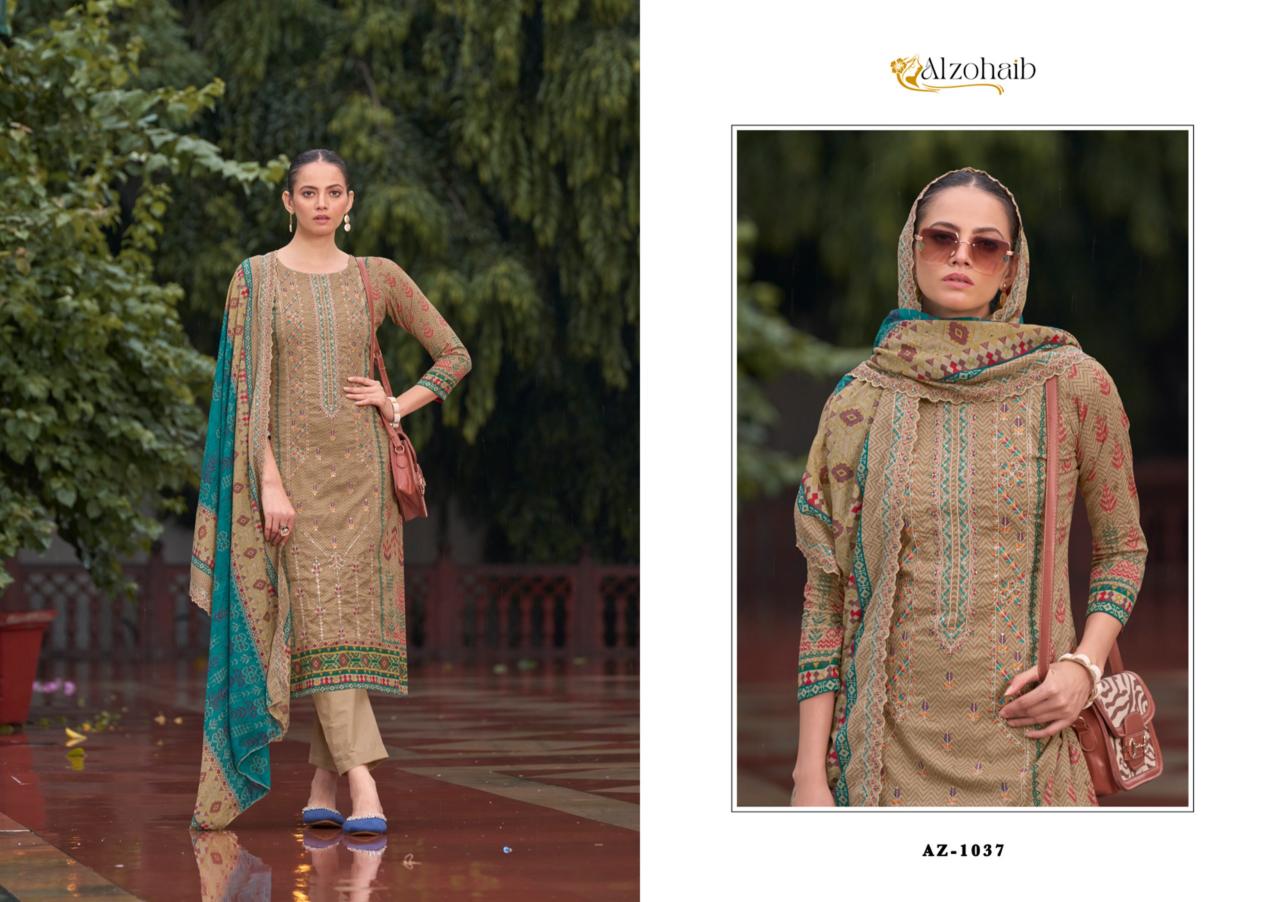 Alzohaib Bin Saeed Vol 1 Cotton Pakistani Suits Wholesale Catalog