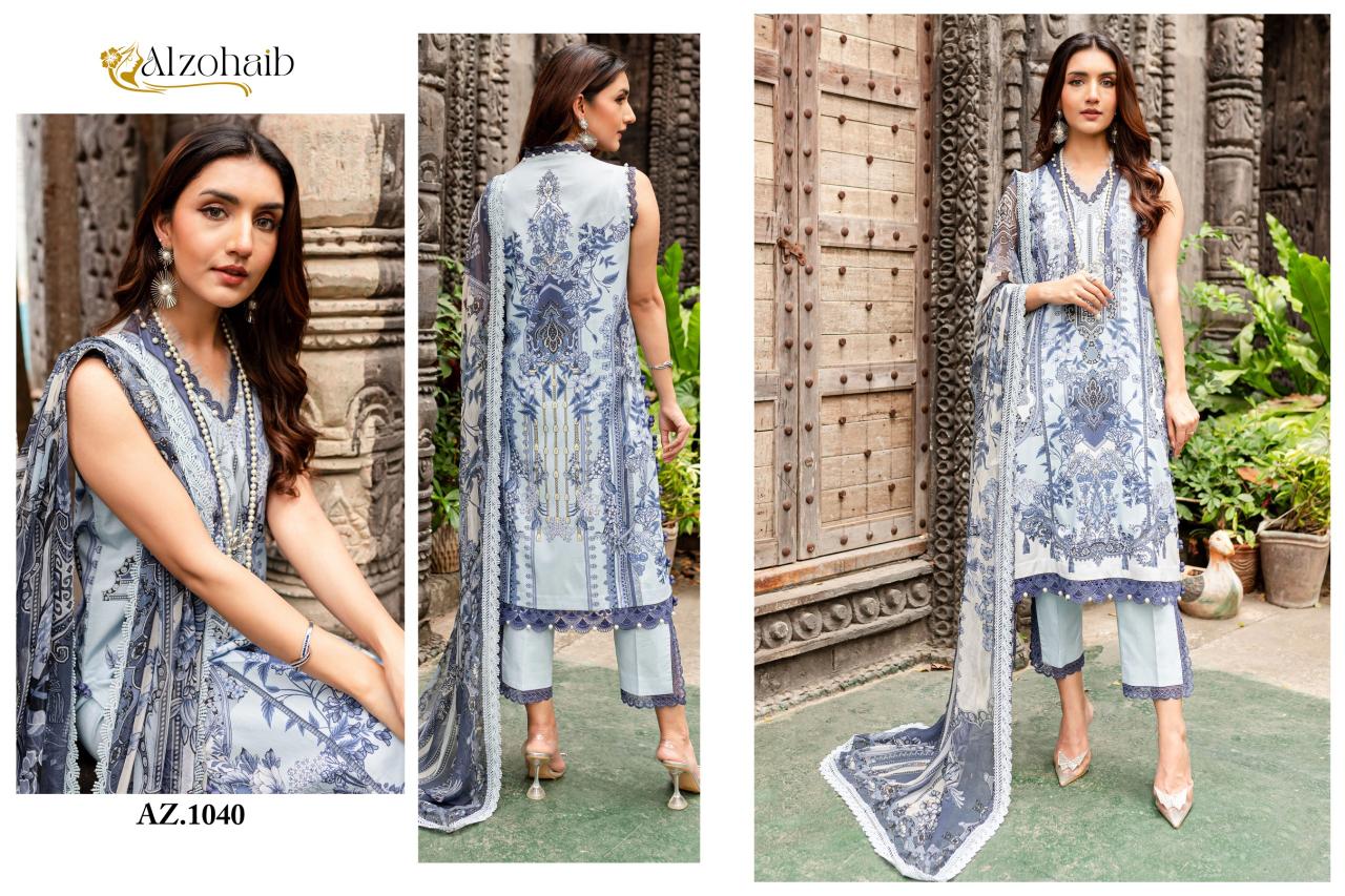 Alzohaib Queen Court Vol 2 Chiffon Dupatta Pakistani Suits Wholesale Catalog