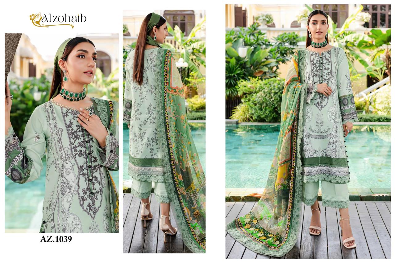 Alzohaib Queen Court Vol 2 Cotton Dupatta Pakistani Suits Wholesale Catalog