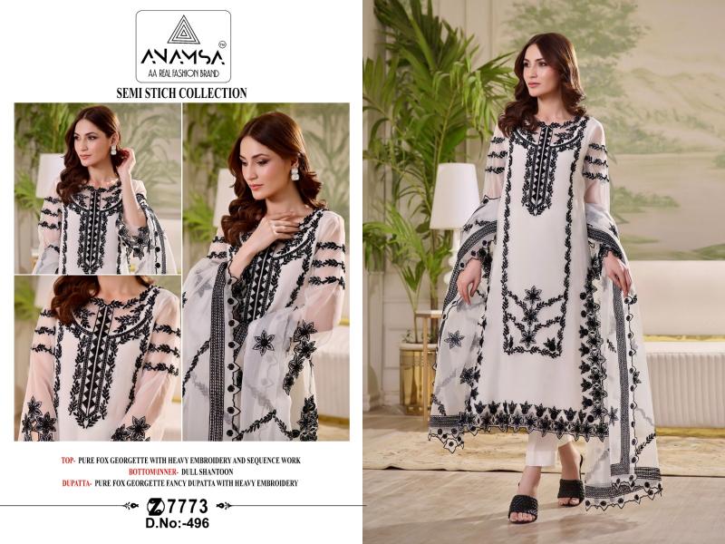 Anamsa 496 Georgette Pakistani Suits Wholesale catalog