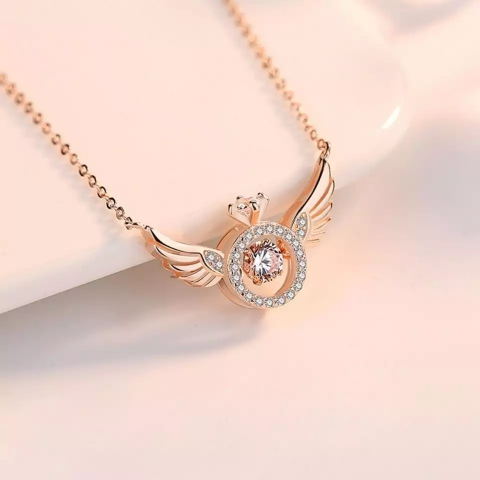 Angel Wing Rose Gold Necklace