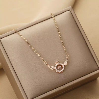 Angel Wing Rose Gold Necklace