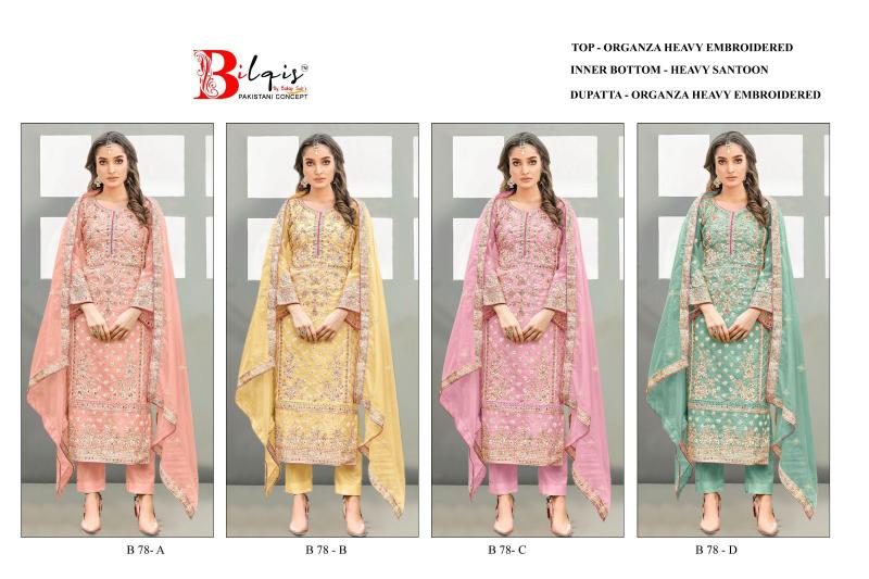Bilqis B 78 A To D Salwar Kameez Wholesale Catalog