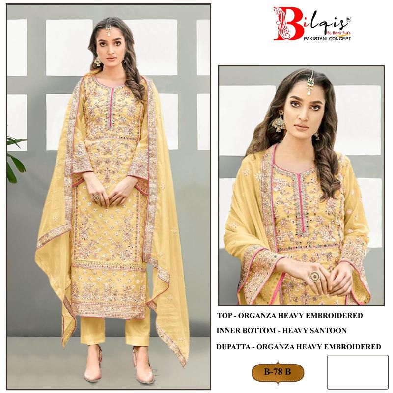 Bilqis B 78 A To D Salwar Kameez Wholesale Catalog