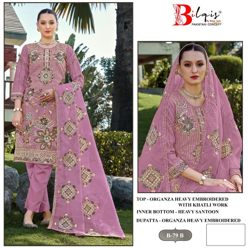 Bilqis B 79 A To D Pakistani Salwar Kameez Wholesale Catalog