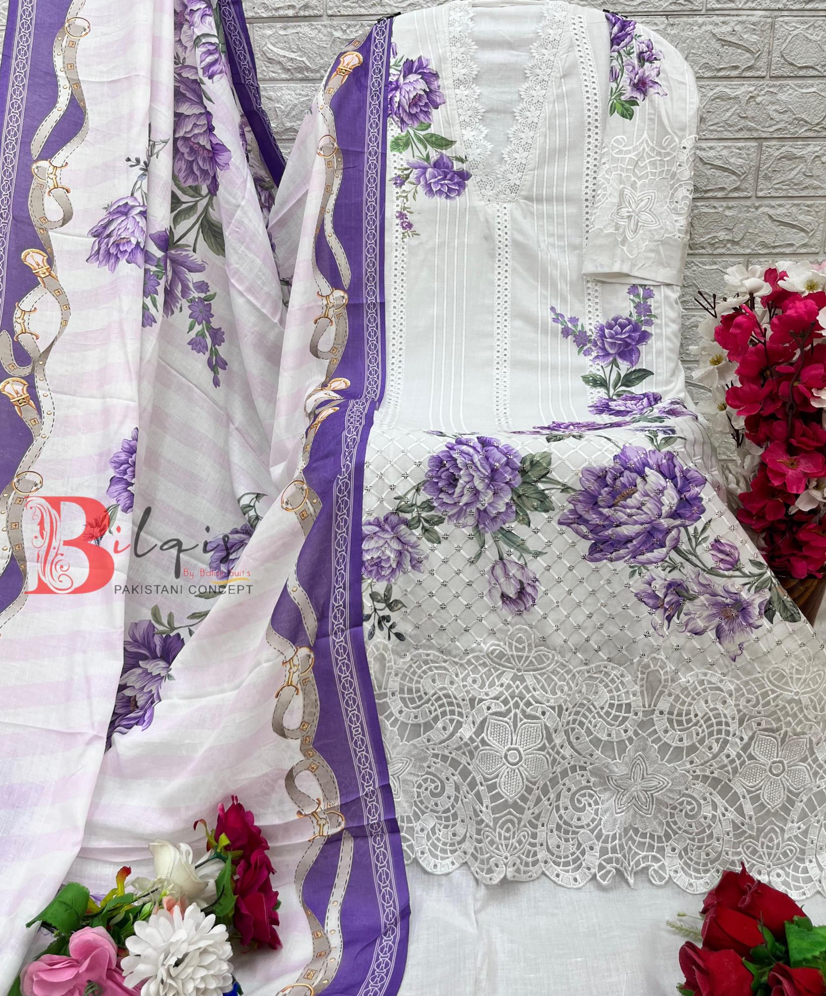 Bilqis Ocean Cotton Dupatta Pakistani suits Wholesale catalog
