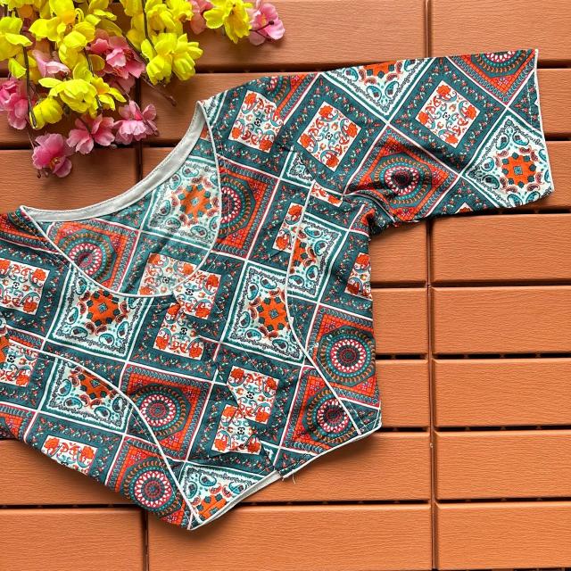 Blousewala Cotton Ajrakh PrintBlouse 
