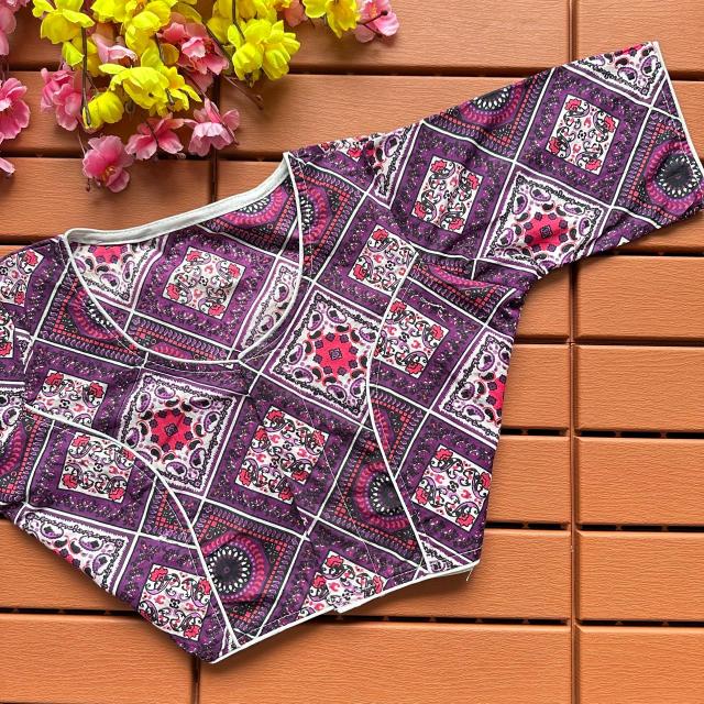 Blousewala Cotton Ajrakh PrintBlouse 