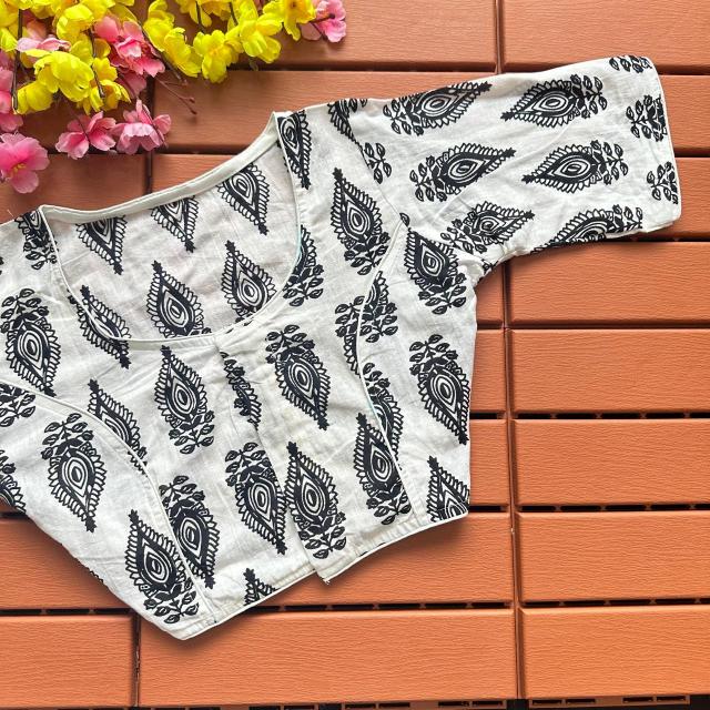 Blousewala Cotton Ajrakh PrintBlouse 