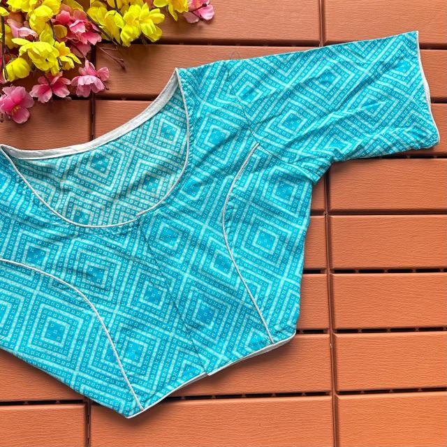 Blousewala Cotton Ajrakh PrintBlouse 