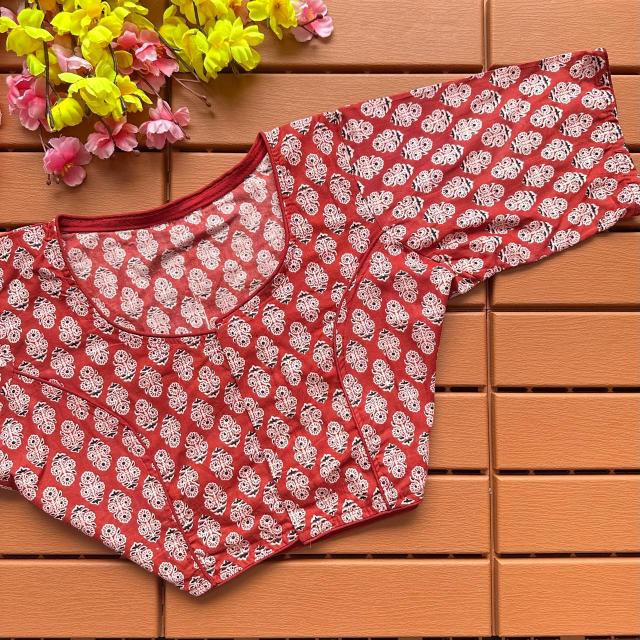 Blousewala Cotton Ajrakh PrintBlouse 
