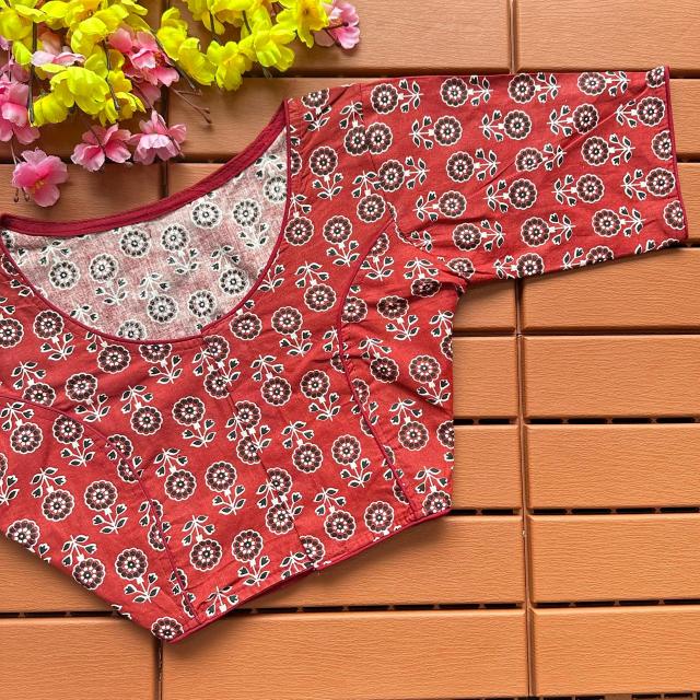Blousewala Cotton Ajrakh PrintBlouse 
