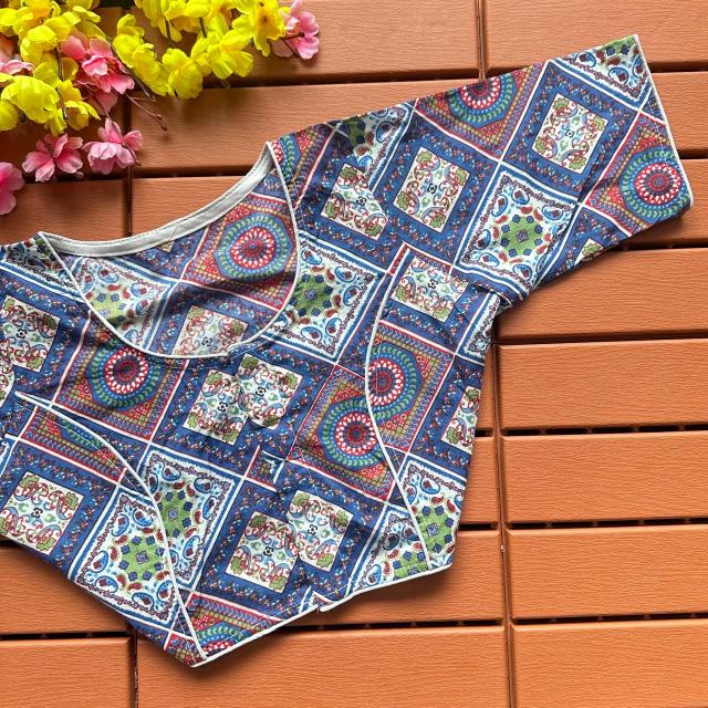 Blousewala Cotton Ajrakh PrintBlouse 