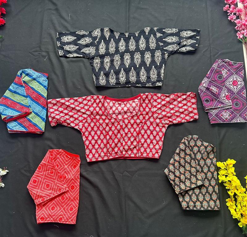 Blousewala Cotton Ajrakh PrintBlouse 