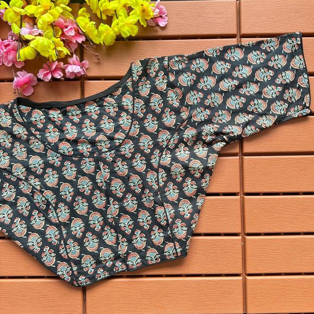 Blousewala Cotton Ajrakh PrintBlouse 