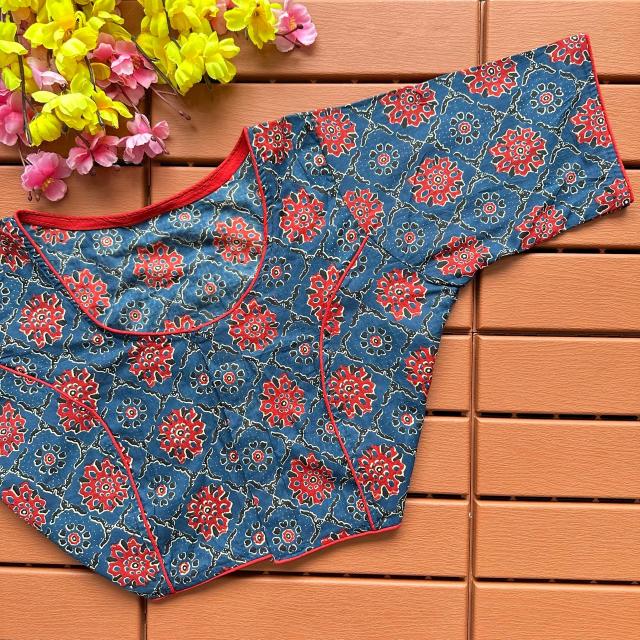 Blousewala Cotton Ajrakh PrintBlouse 
