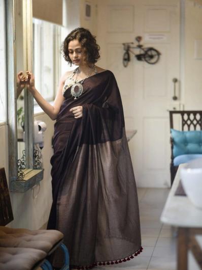 Blousewala khadi cotton Saree Wholesale Catalog