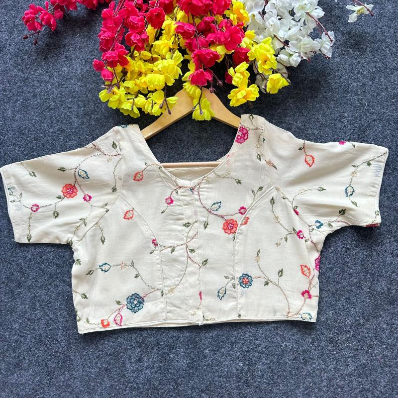 Blousewala Pure Camric Cotton Diable Blouse 