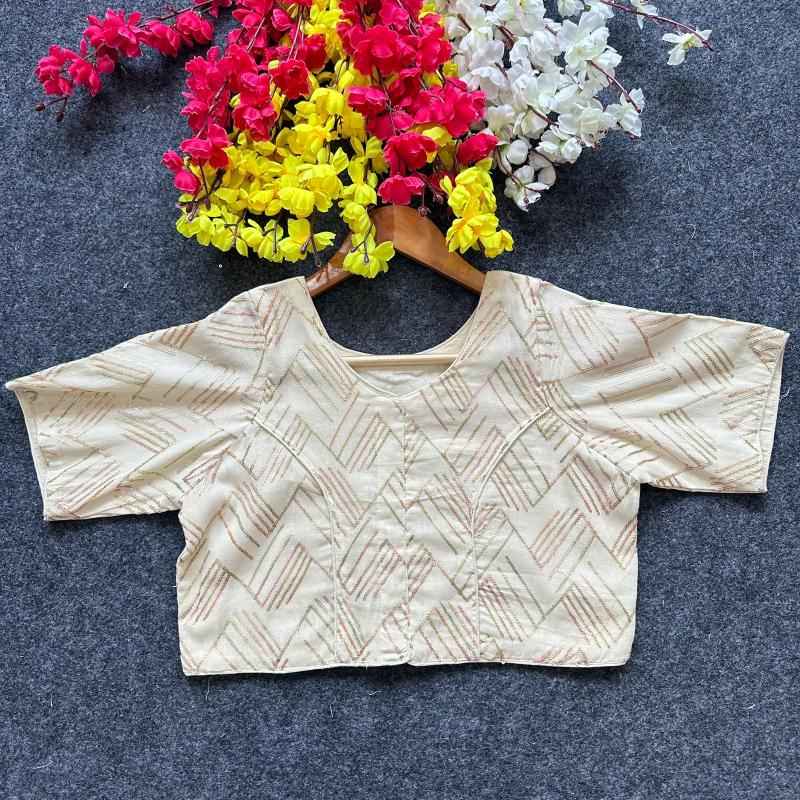 Blousewala Pure Camric Cotton Diable Blouse 