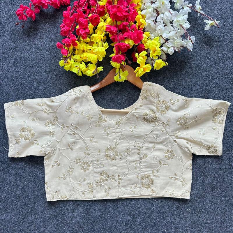 Blousewala Pure Camric Cotton Diable Blouse 