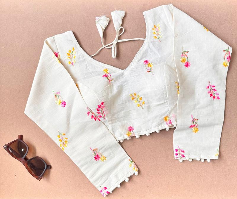 Blousewala Pure Camric Khadi Cotton