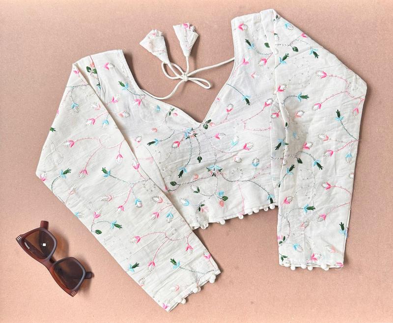Blousewala Pure Camric Khadi Cotton