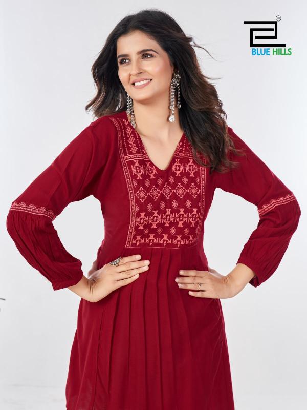 Blue Hills Manu Bhaker Kurti Top Wholesale Catalog