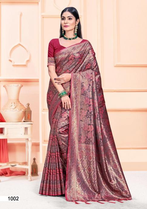 BUNAWAT ASHA SATAN Banarasi Silk Saree Wholesale catalog