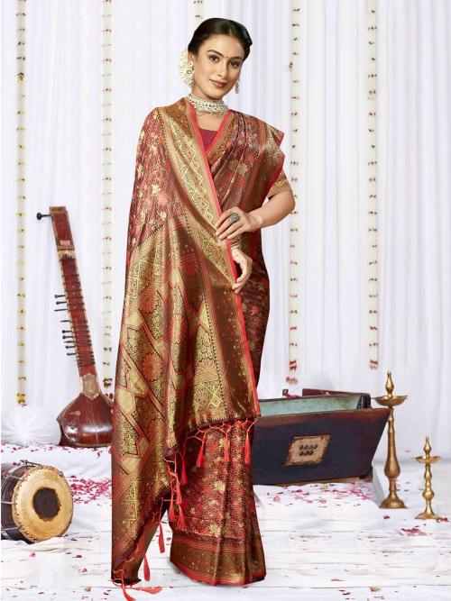 Bunawat Sagarika Satan Silk Saree Wholesale catalog