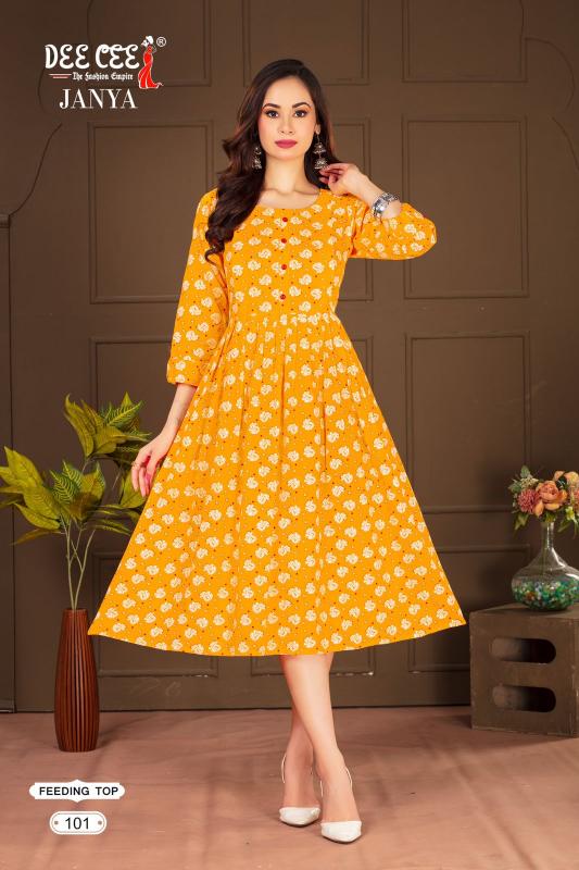 Deecee Janya Rayon Print Kurti Wholesale catalog