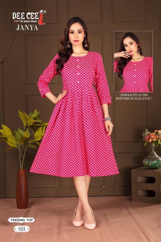 Deecee Janya Rayon Print Kurti Wholesale catalog