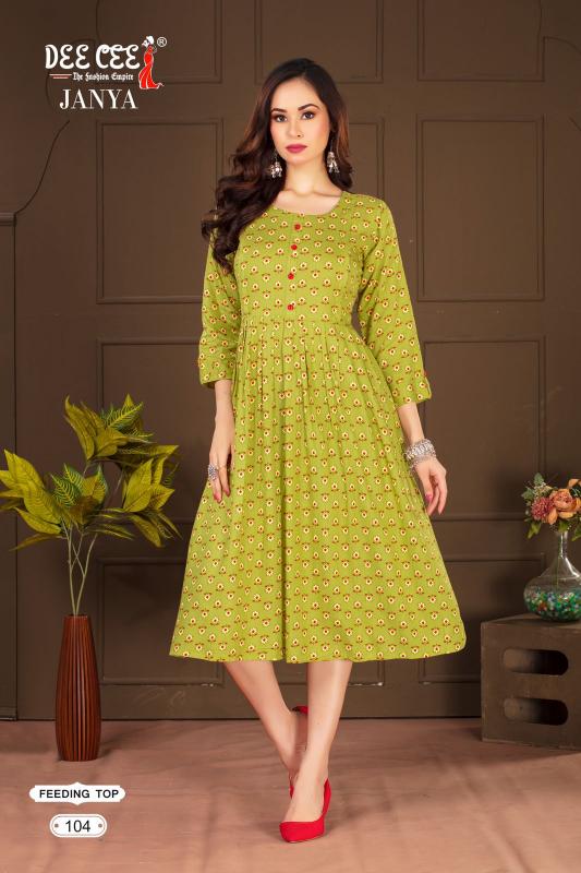 Deecee Janya Rayon Print Kurti Wholesale catalog