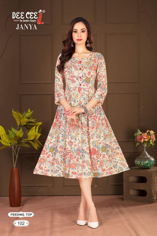 Deecee Janya Rayon Print Kurti Wholesale catalog