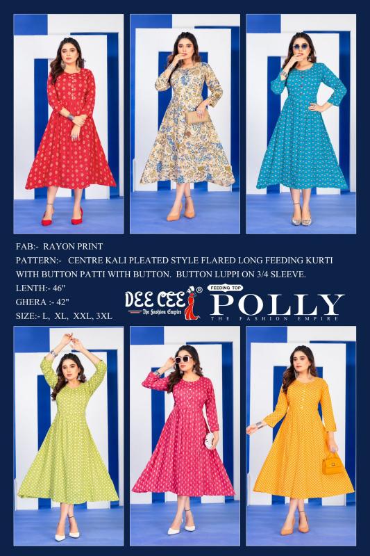 Deecee Polly Rayon Kurti Wholesale catalog