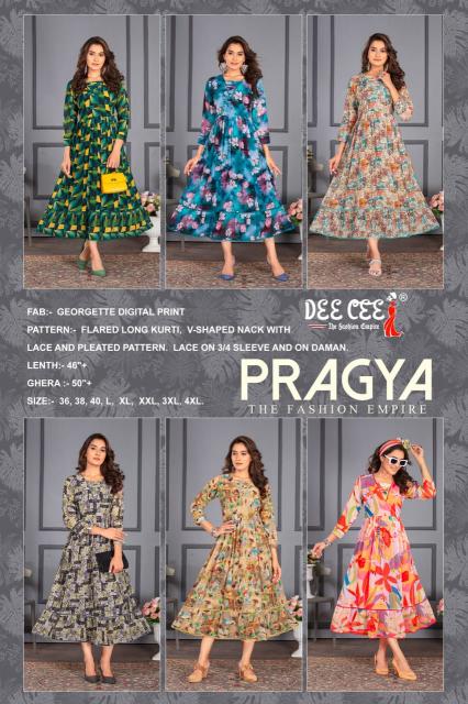 Deecee Pragya Big Size Georgette Kurti Wholesale catalog