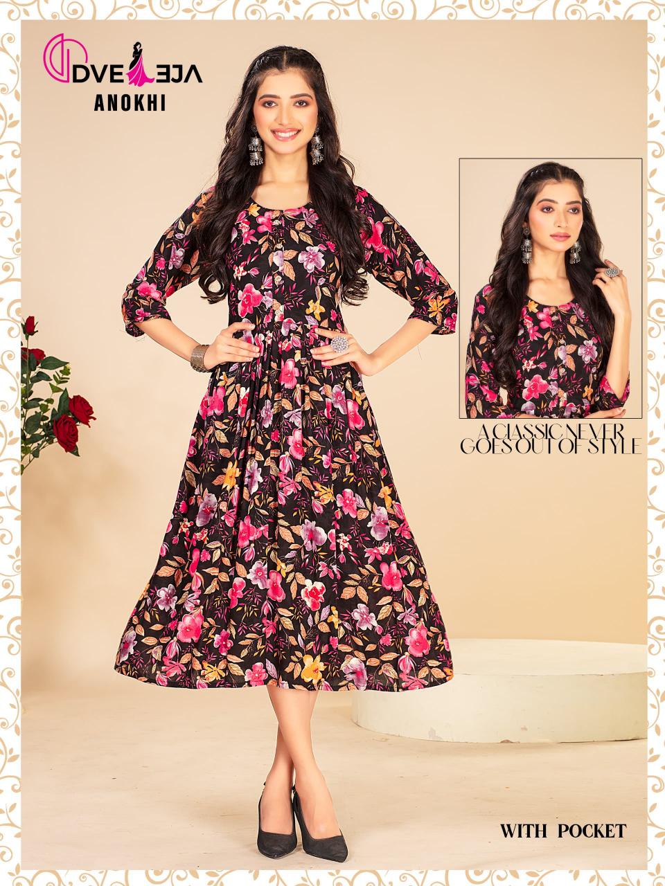 Dveeja Anokhi 2 Reyon Print Kurti Wholesale Catalog