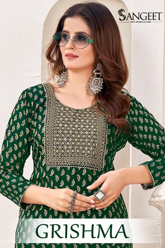 GIRISHMA FAUX GEORGETTE FOIL GOLD PRINT KURTI Wholesale catalog