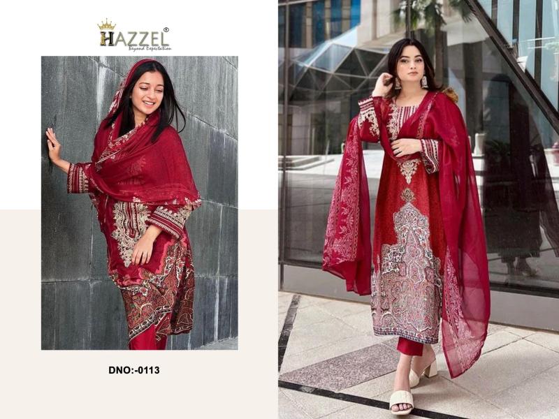 Hazzel 0113 Cotton Dupatta Salwar Kameez Wholesale Catalog
