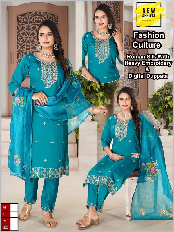 ITEM FASHION CULTURE HEAVY ROMAN SILK Kurti Wholsale Catalog