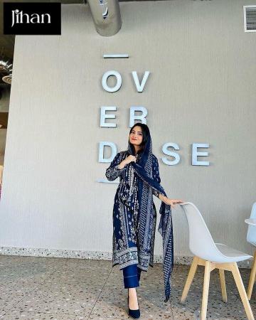 Jihan Sahnaz Self Cotton Dupatta Pakistani Suits Wholesale Catalog