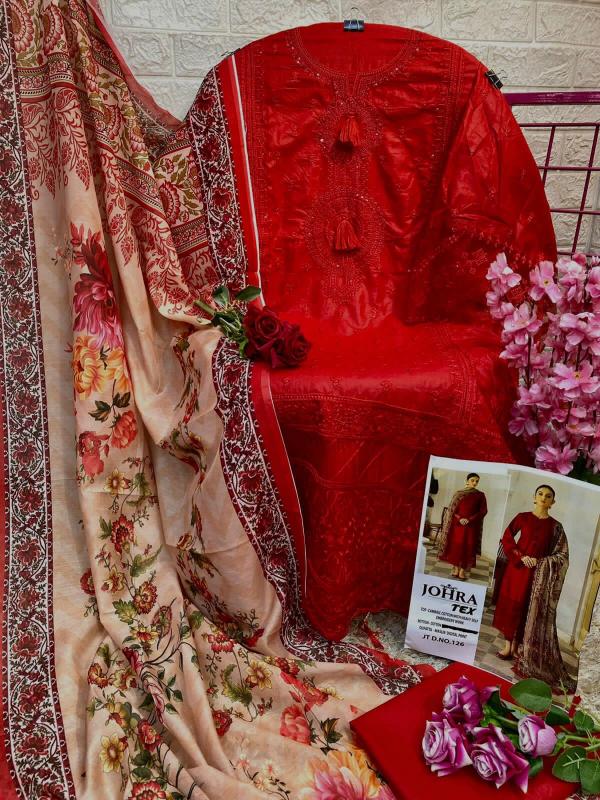 Johra Tex 126 Cotton Embroidered Pakistani Suit Wholesale Catalog