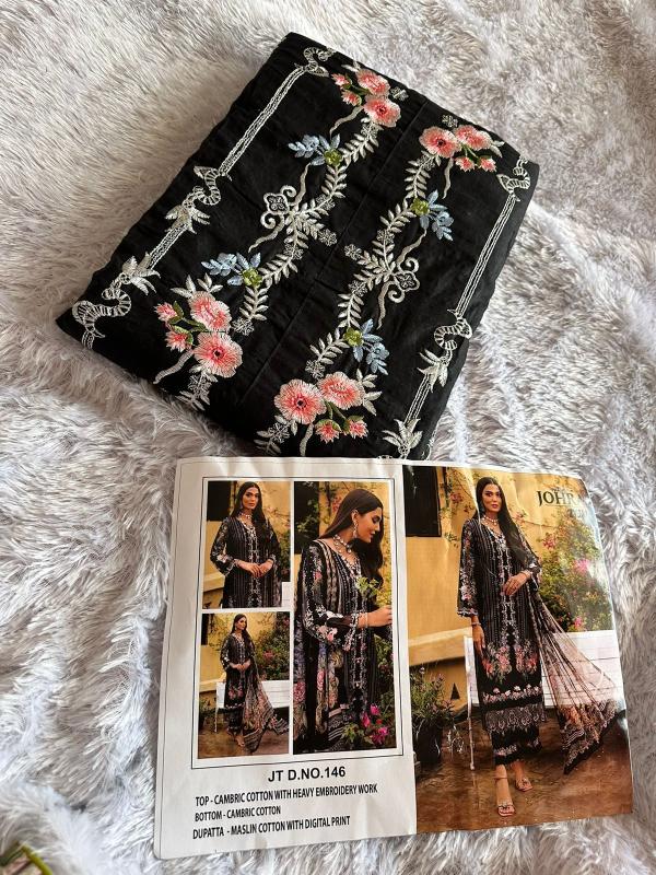 Johra Tex 146 Cotton Embroidered Salwar Kameez Wholesale catalog