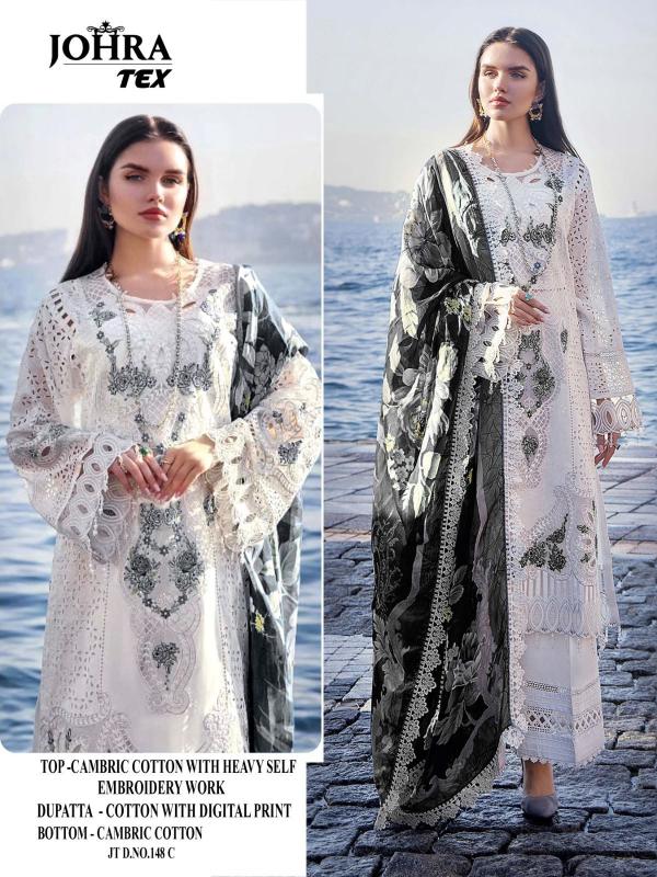 Johra Tex 148 Cotton Embroidered Pakistani Suit Wholesale Catalog