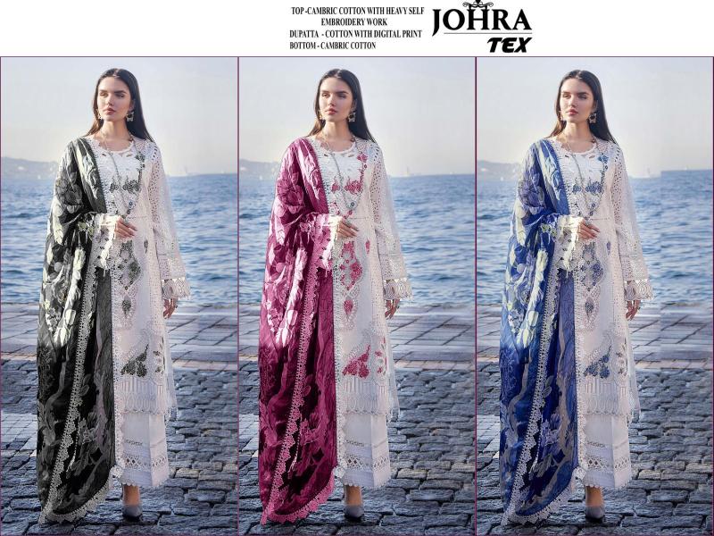 Johra Tex 148 Cotton Embroidered Pakistani Suit Wholesale Catalog