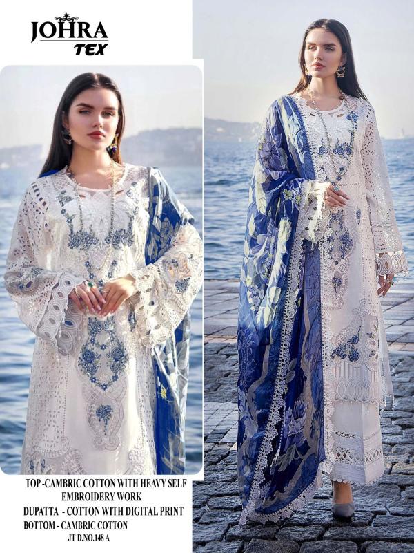 Johra Tex 148 Cotton Embroidered Pakistani Suit Wholesale Catalog