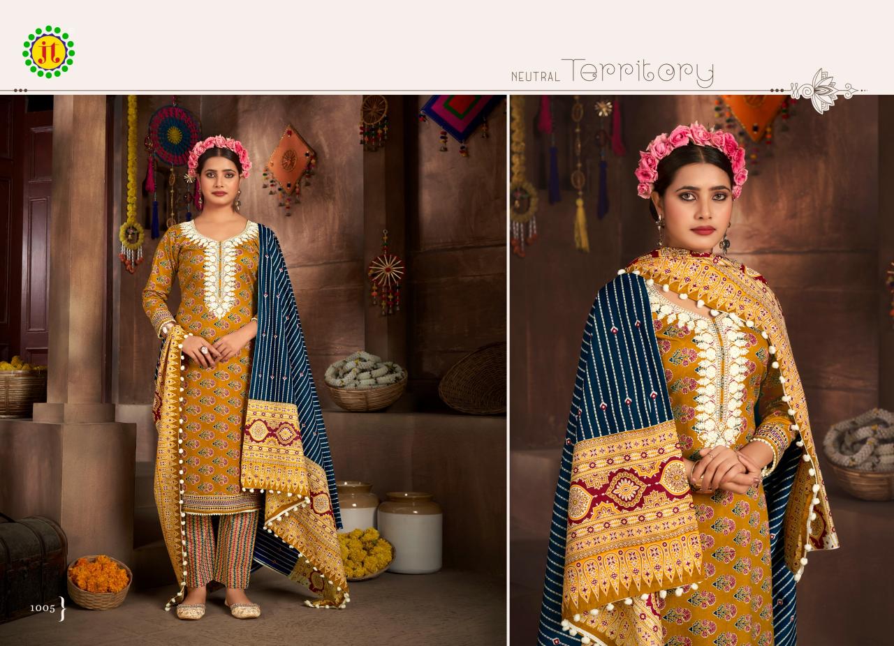 Jt Kalki Cotton Fancy Dress Material Wholesale catalog