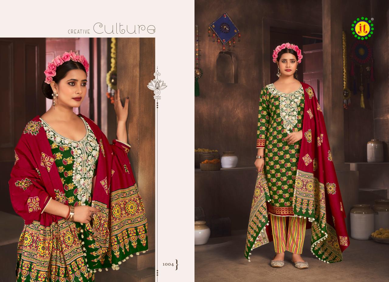 Jt Kalki Cotton Fancy Dress Material Wholesale catalog