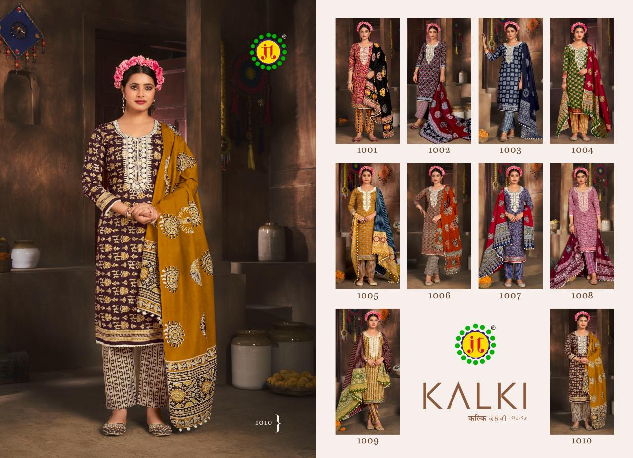 Jt Kalki Cotton Fancy Dress Material Wholesale catalog